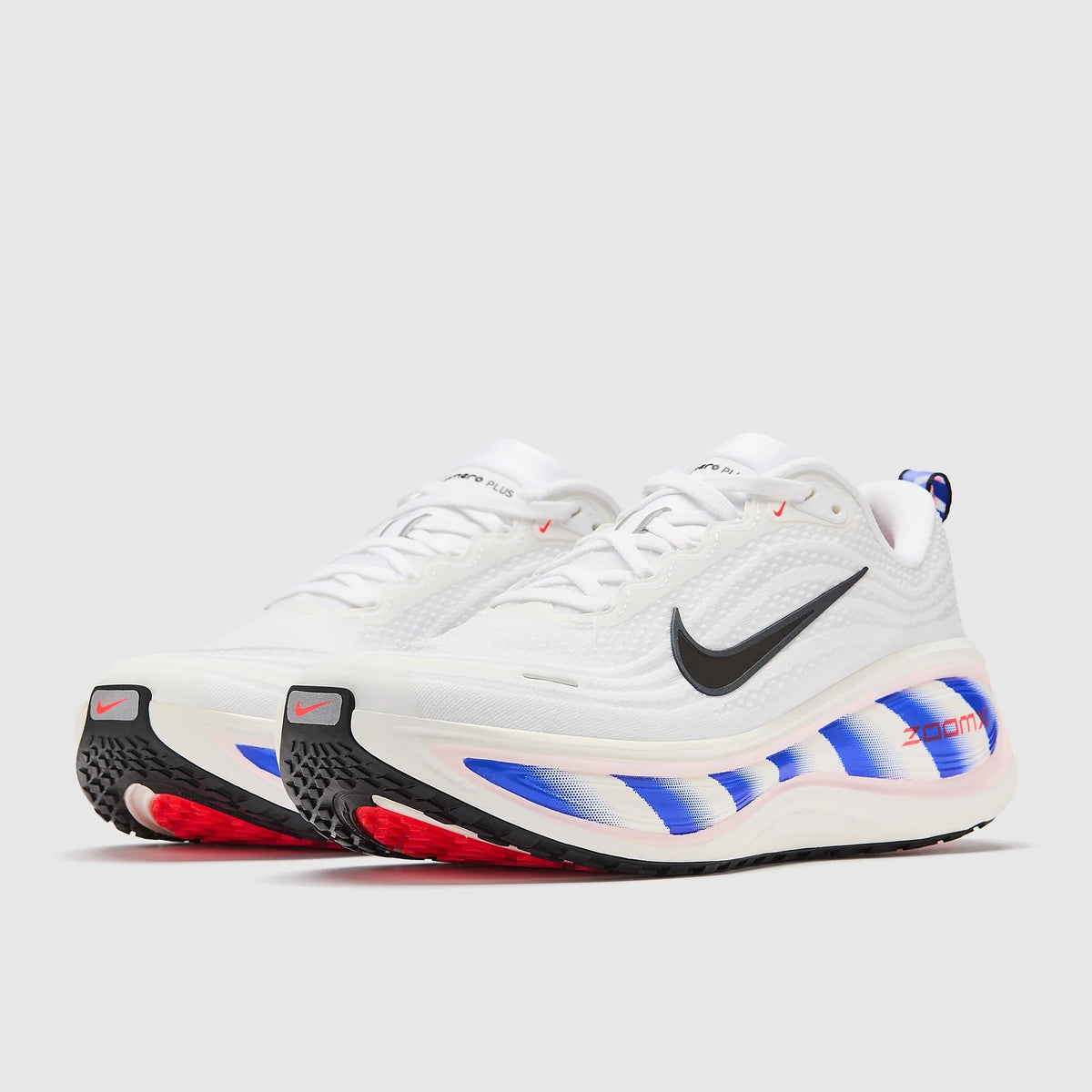Nike Vomero Plus Men's Running Shoes - White/Black/Racer Blue/Bright Crimson/Silt Red